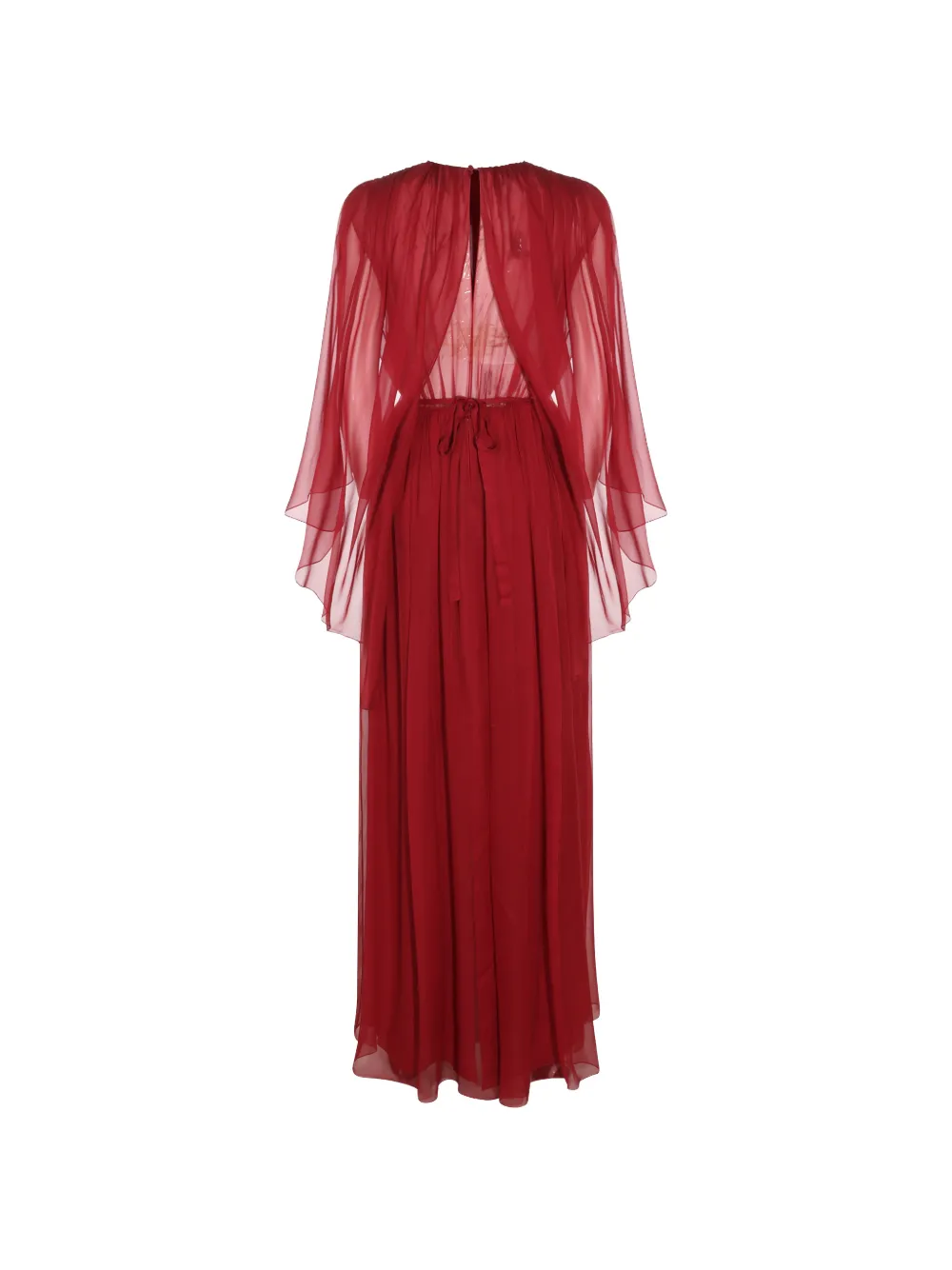 Alberta Ferretti Geplooide maxi-jurk van zijde-chiffon Rood