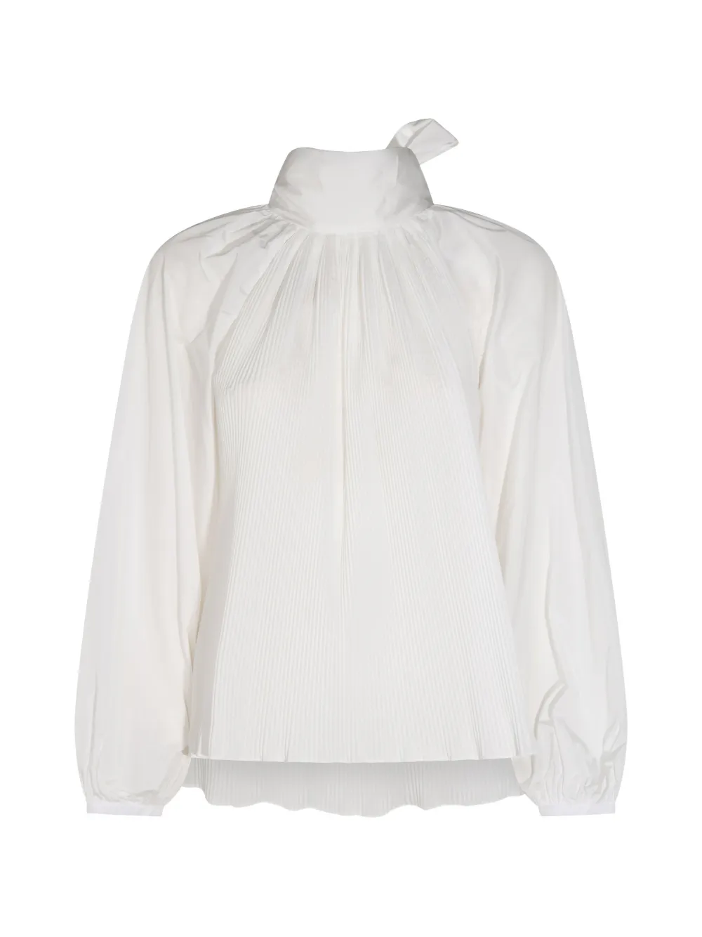 Max Mara pleated pussy-bow blouse - White