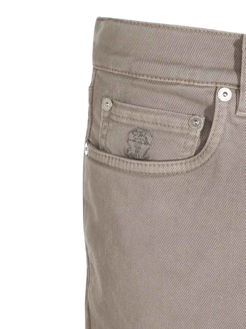 Brunello Cucinelli Jeans met logopatch Beige