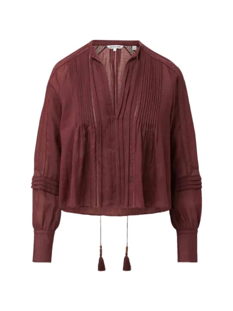 Veronica Beard Blusa Sawyer com pregas e tassel