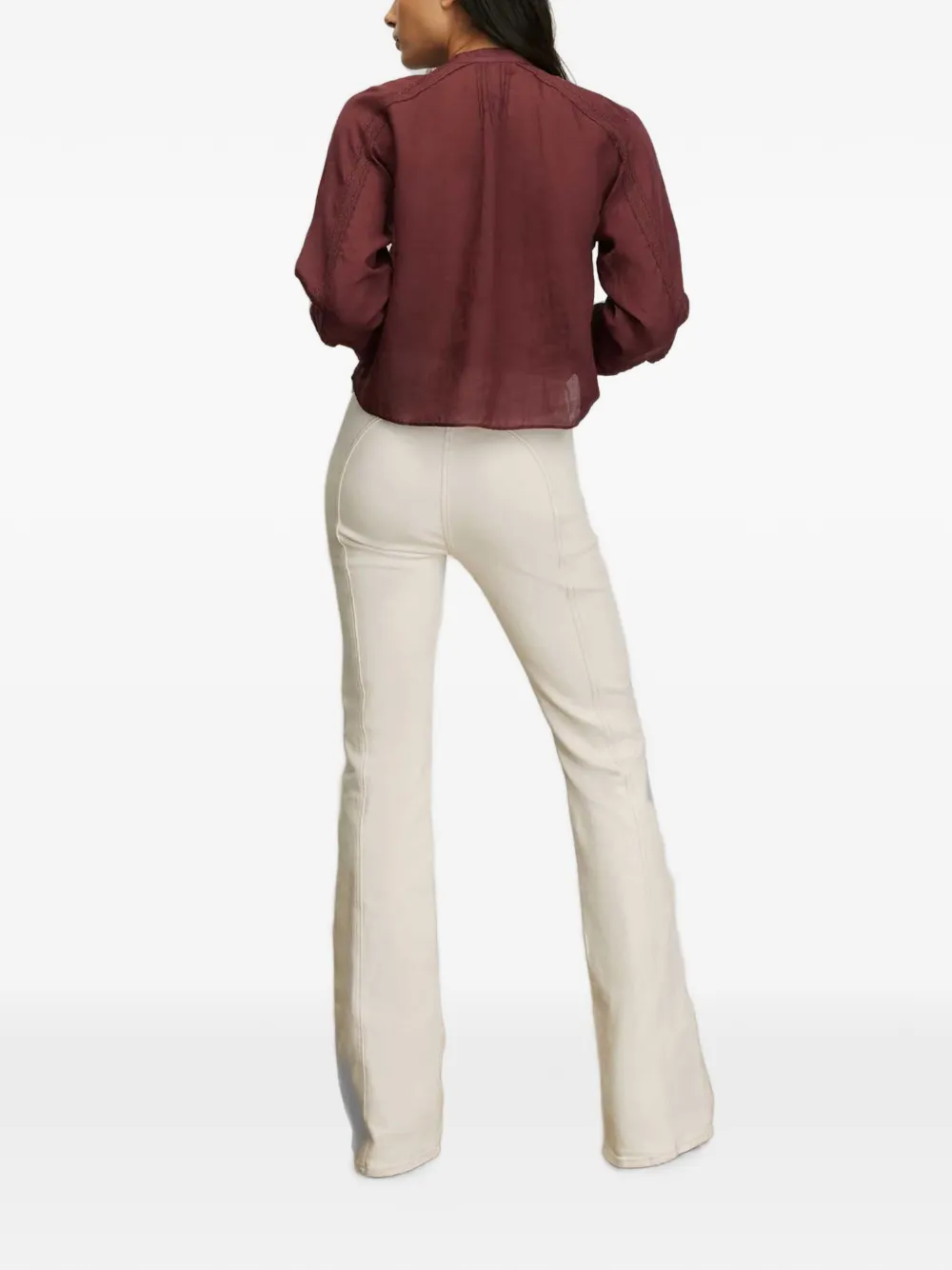Veronica Beard Sawyer geplooide blouse met kwastje Rood
