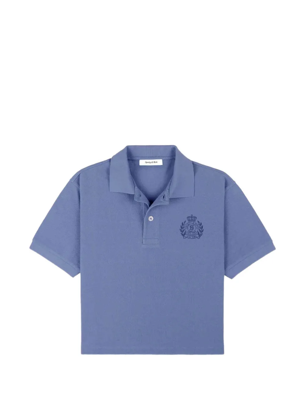 Sporty & Rich logo-embroidered piqué polo shirt - Blue