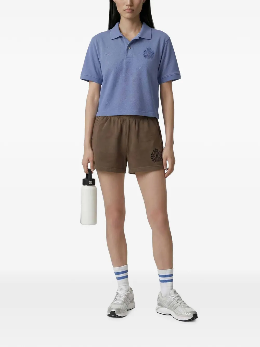 Sporty & Rich Poloshirt met geborduurd logo Blauw