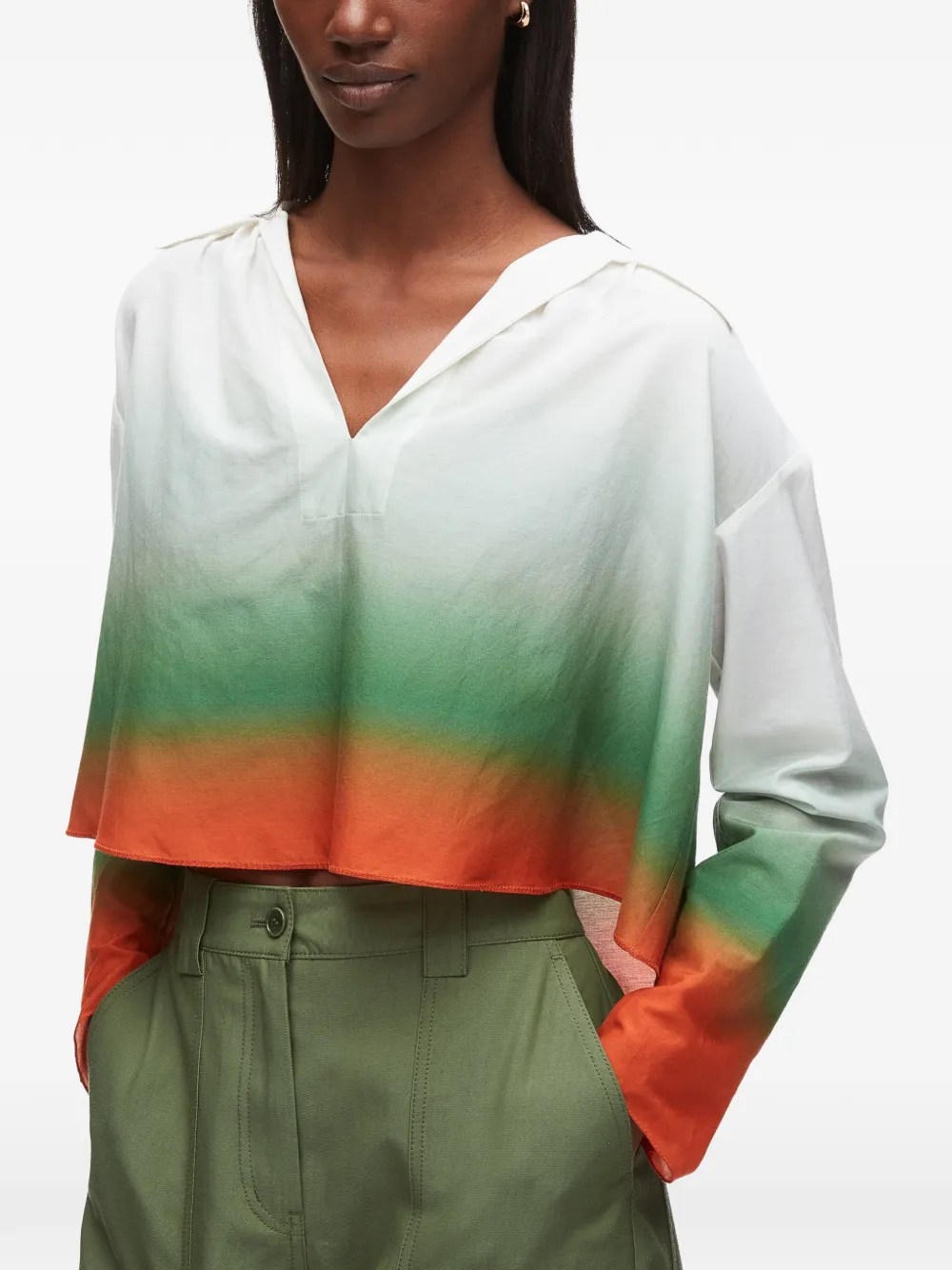 3.1 Phillip Lim Blouse met lange mouwen en ombré-effect Wit
