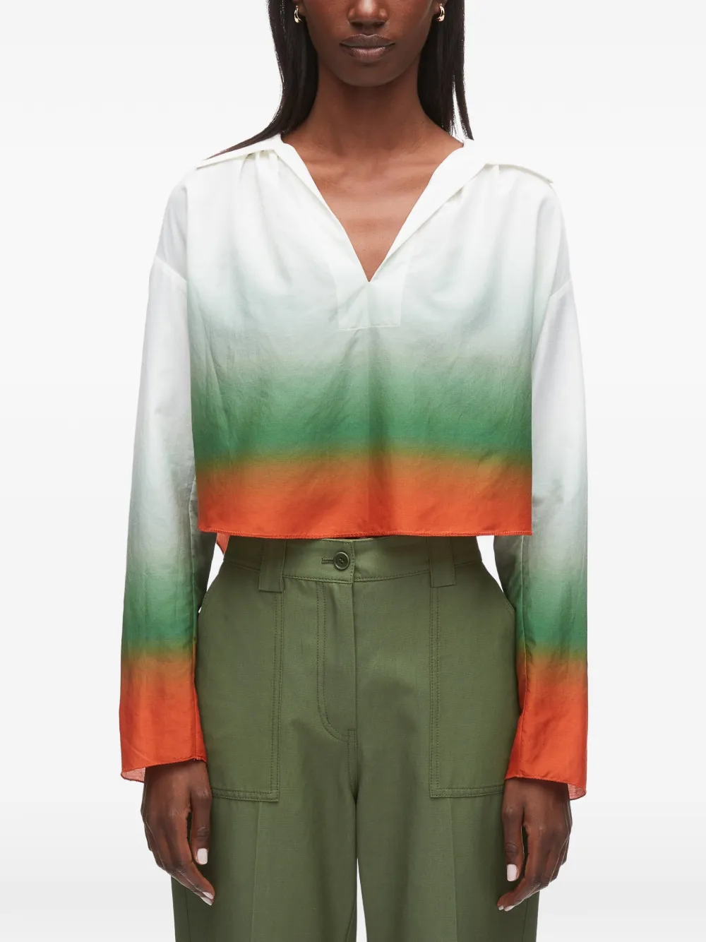 3.1 Phillip Lim Blouse met lange mouwen en ombré-effect Wit