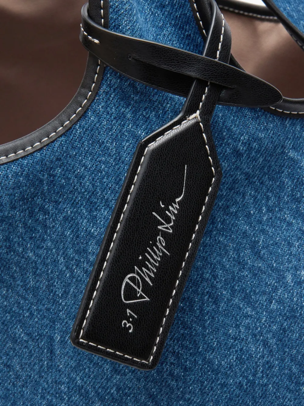 3.1 Phillip Lim Mini-shopper met suède patchwork Blauw