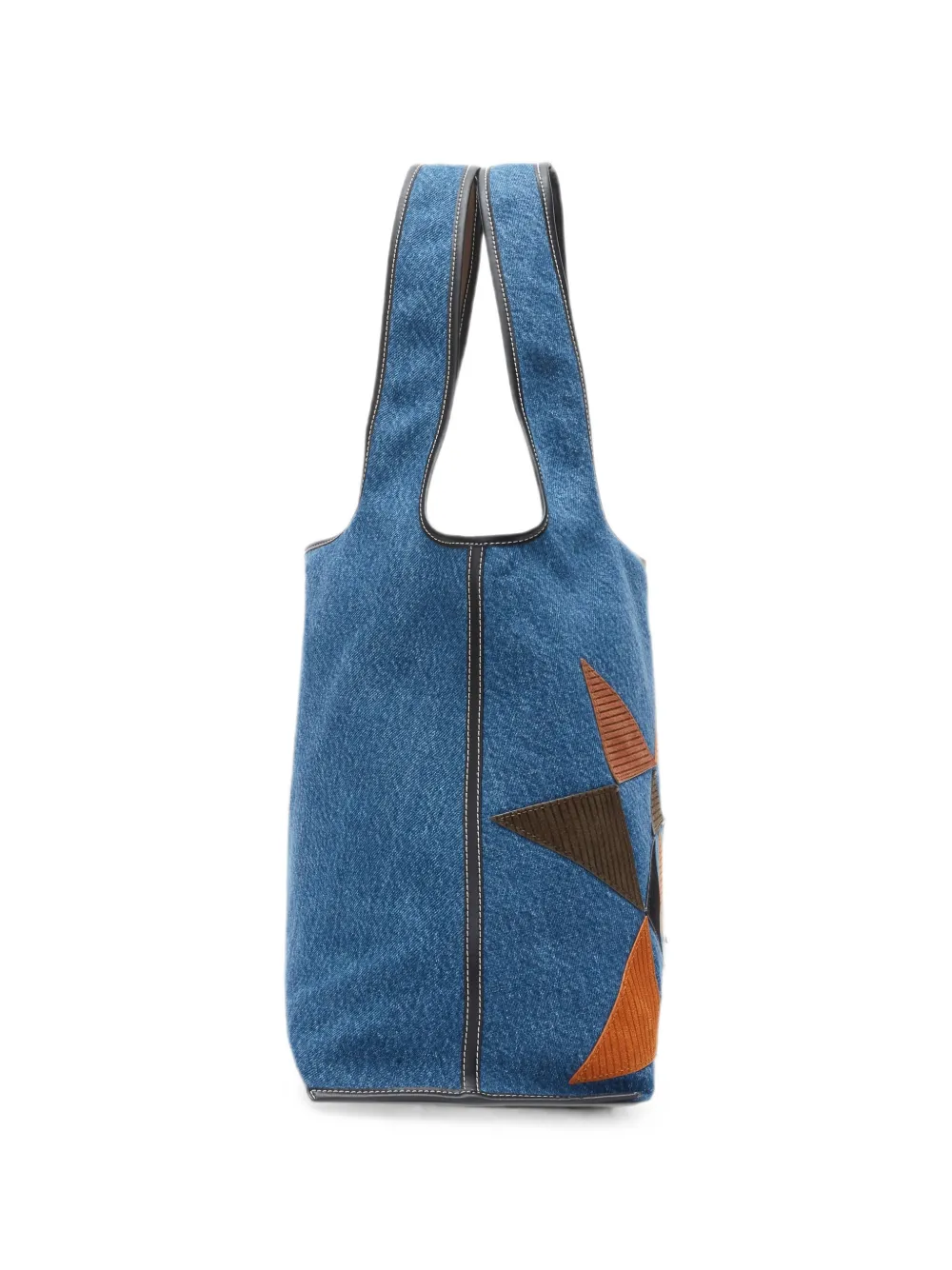 3.1 Phillip Lim Mini-shopper met suède patchwork Blauw
