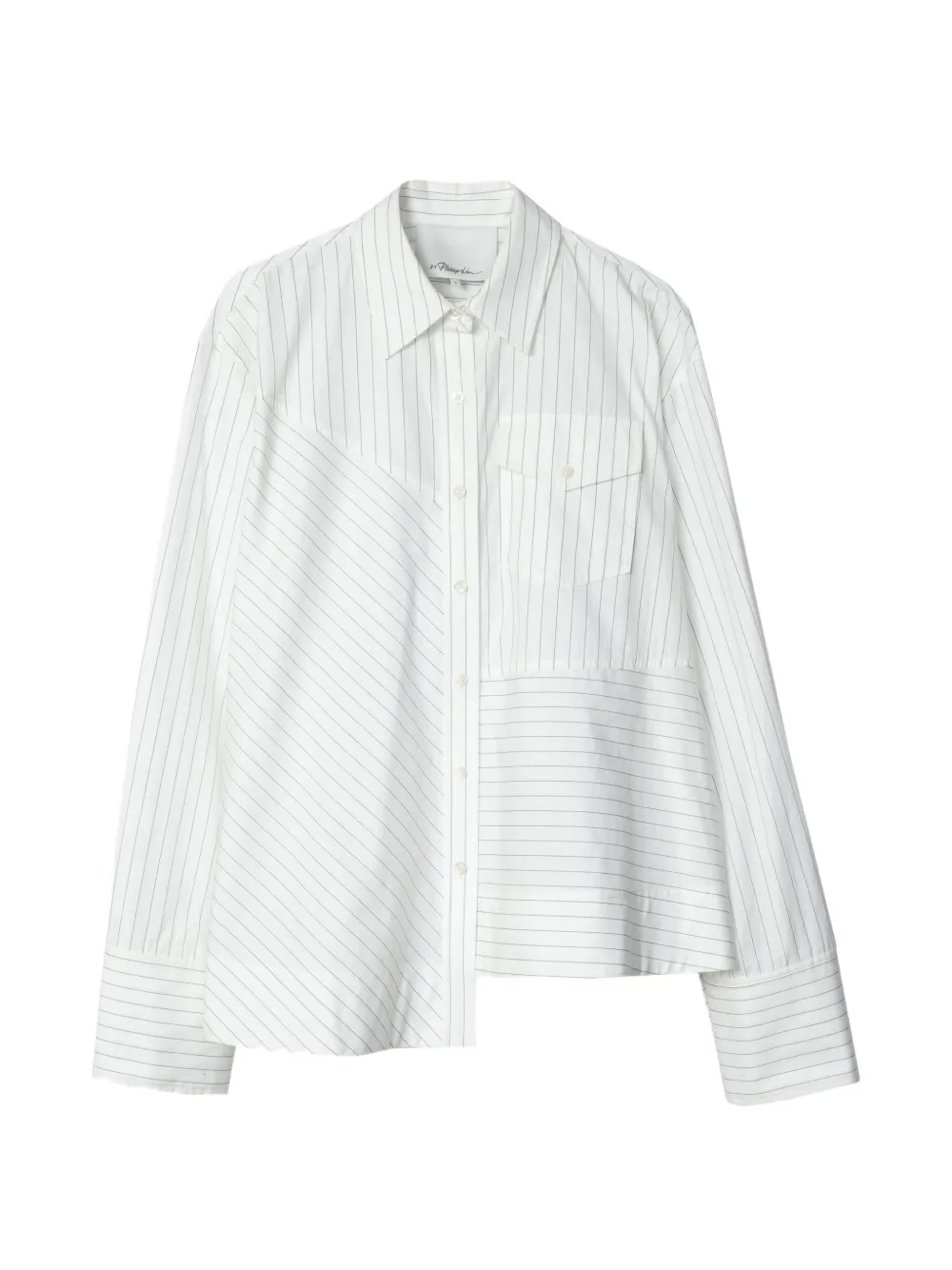 3.1 Phillip Lim asymmetric striped shirt - Weiß
