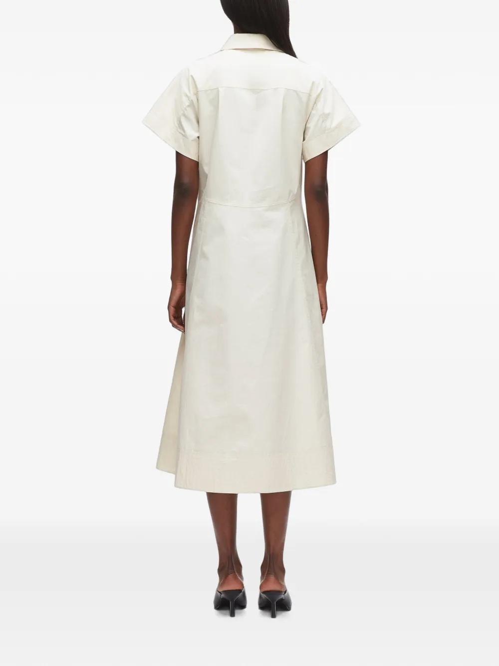 3.1 Phillip Lim Midi-jurk met korte mouwen Beige