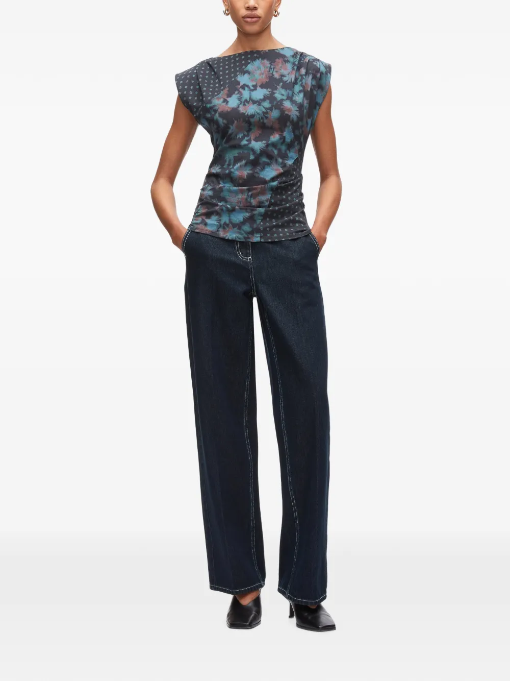 3.1 Phillip Lim Gedrapeerde top Zwart