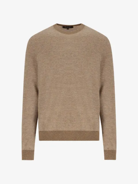 Loro Piana 人字纹图案针织圆领毛衣