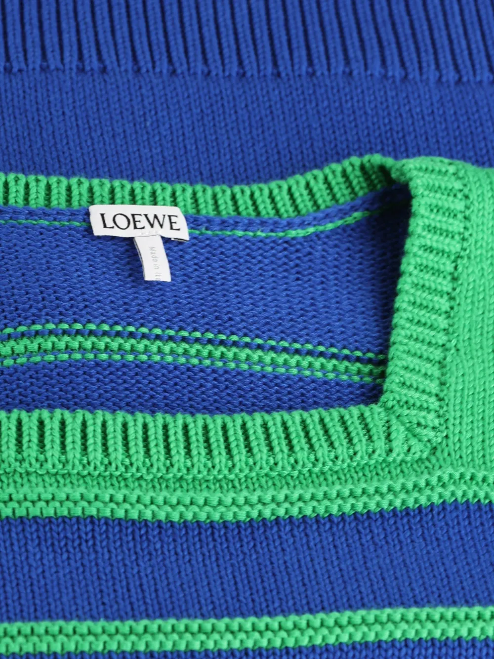 LOEWE Striped Anagram-embroidered Sweater in Blue, view 4