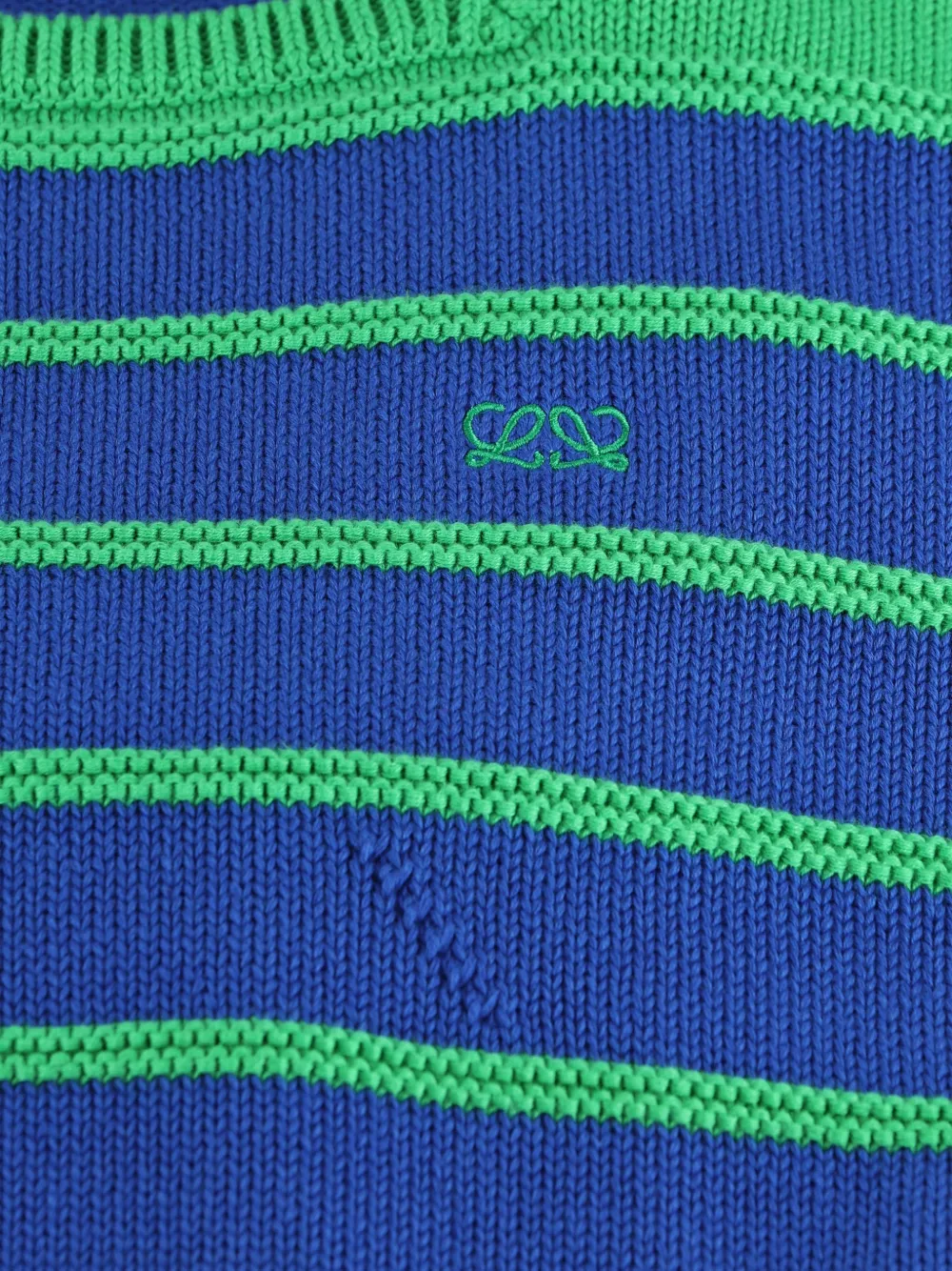 LOEWE Striped Anagram-embroidered Sweater in Blue, view 3