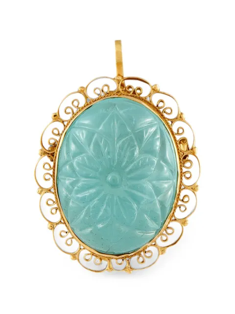 LB Exclusive carved-aquamarine pendant