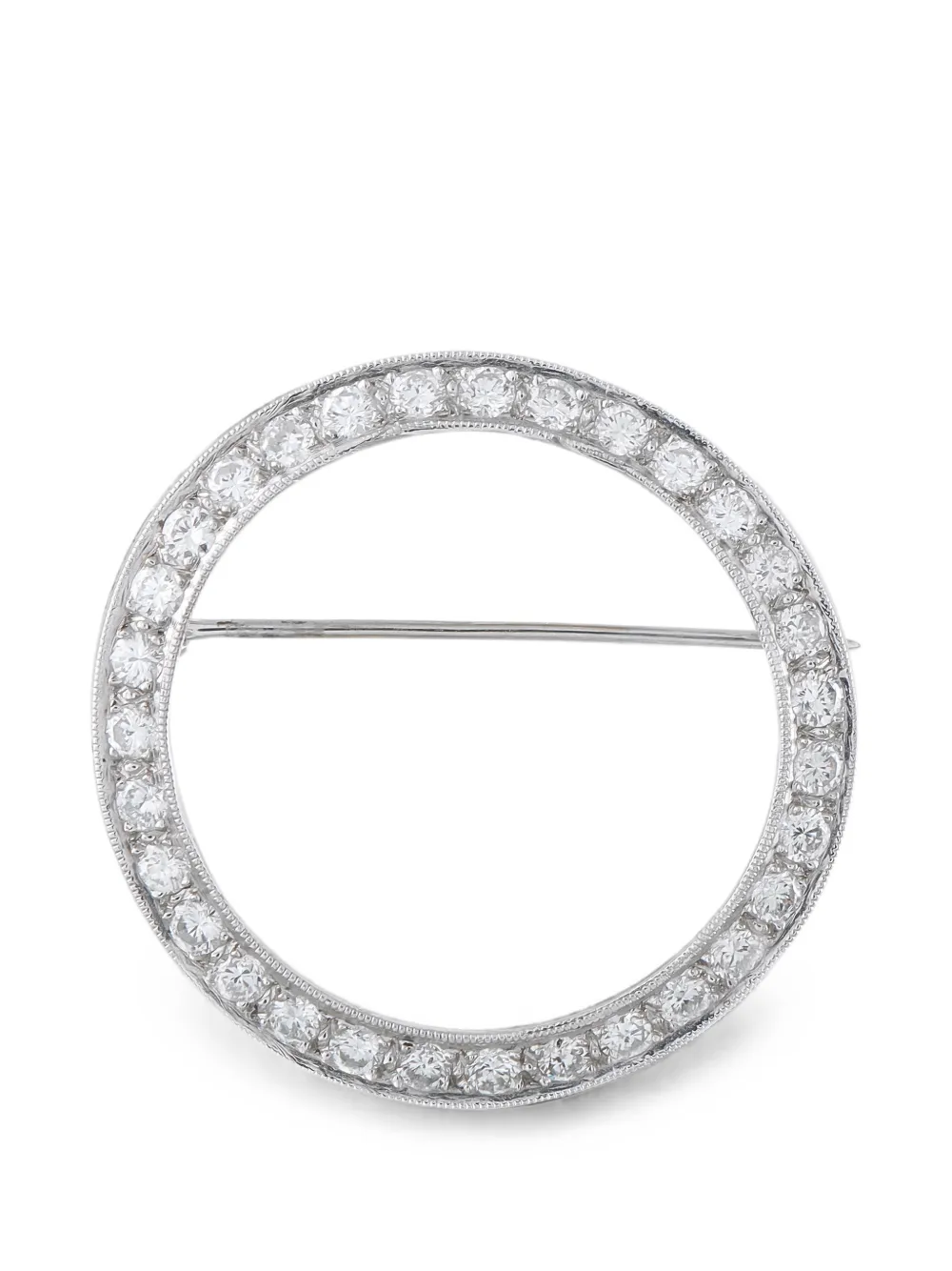 LB Exclusive diamond-embellished circular brooch - Argento