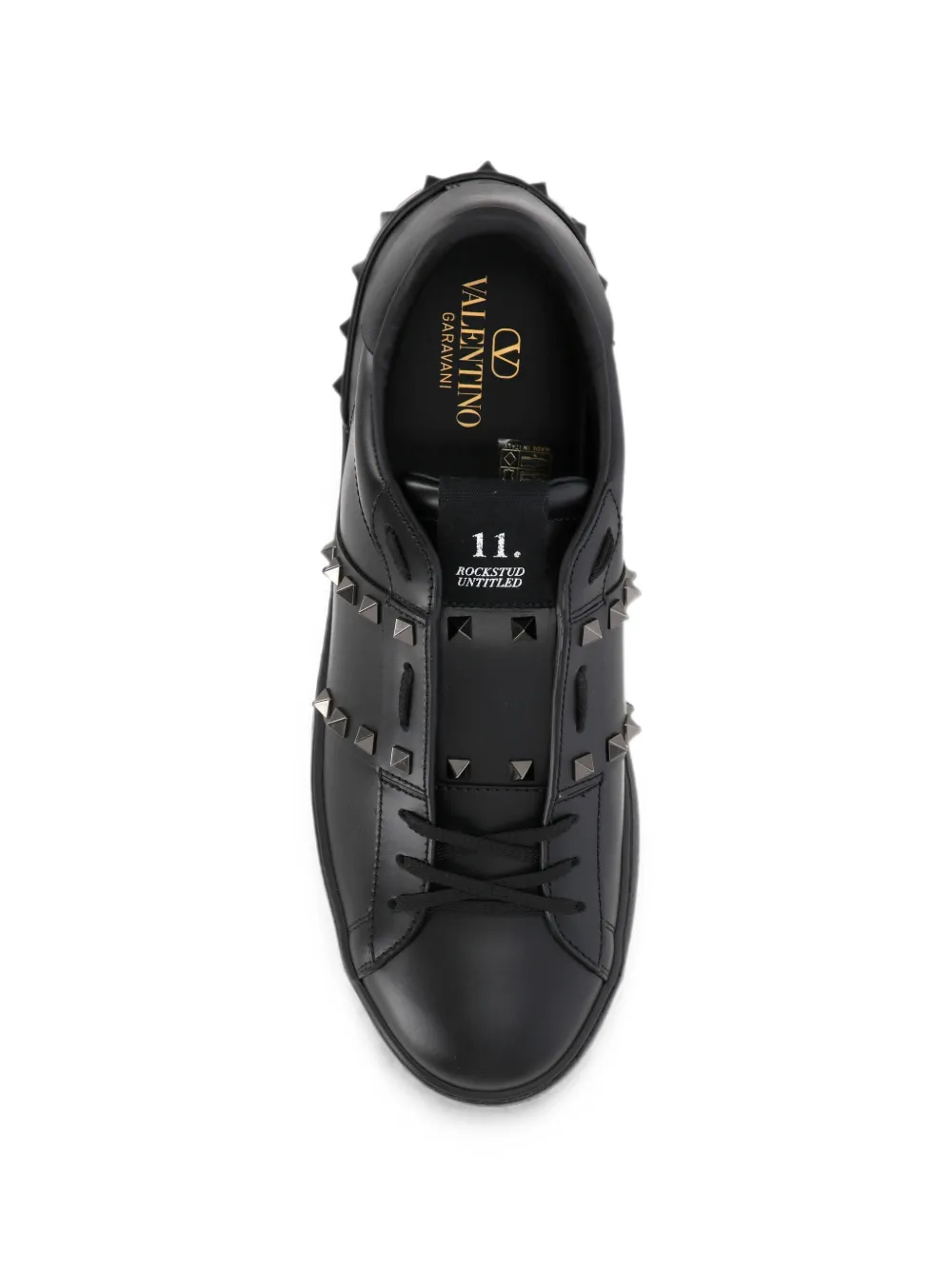 Valentino Garavani Rockstud Untitled leather sneakers Zwart