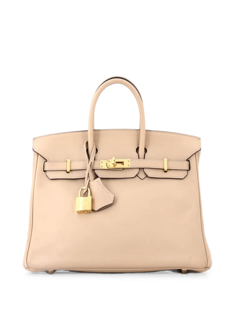 Hermès Pre-Owned Birkin Light Togo Tote Bag mit goldfarbenen Beschlägen 25cm - Nude