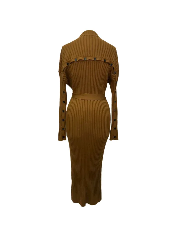 proenza knit dress Schouler ribbed-knit Belted | Brown Knit maxi