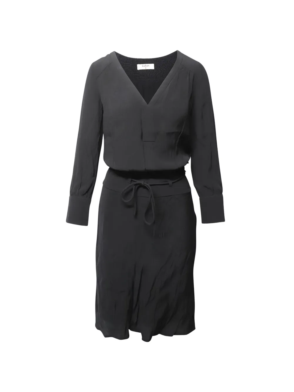Ba&Sh belted V-neck midi dress - Nero