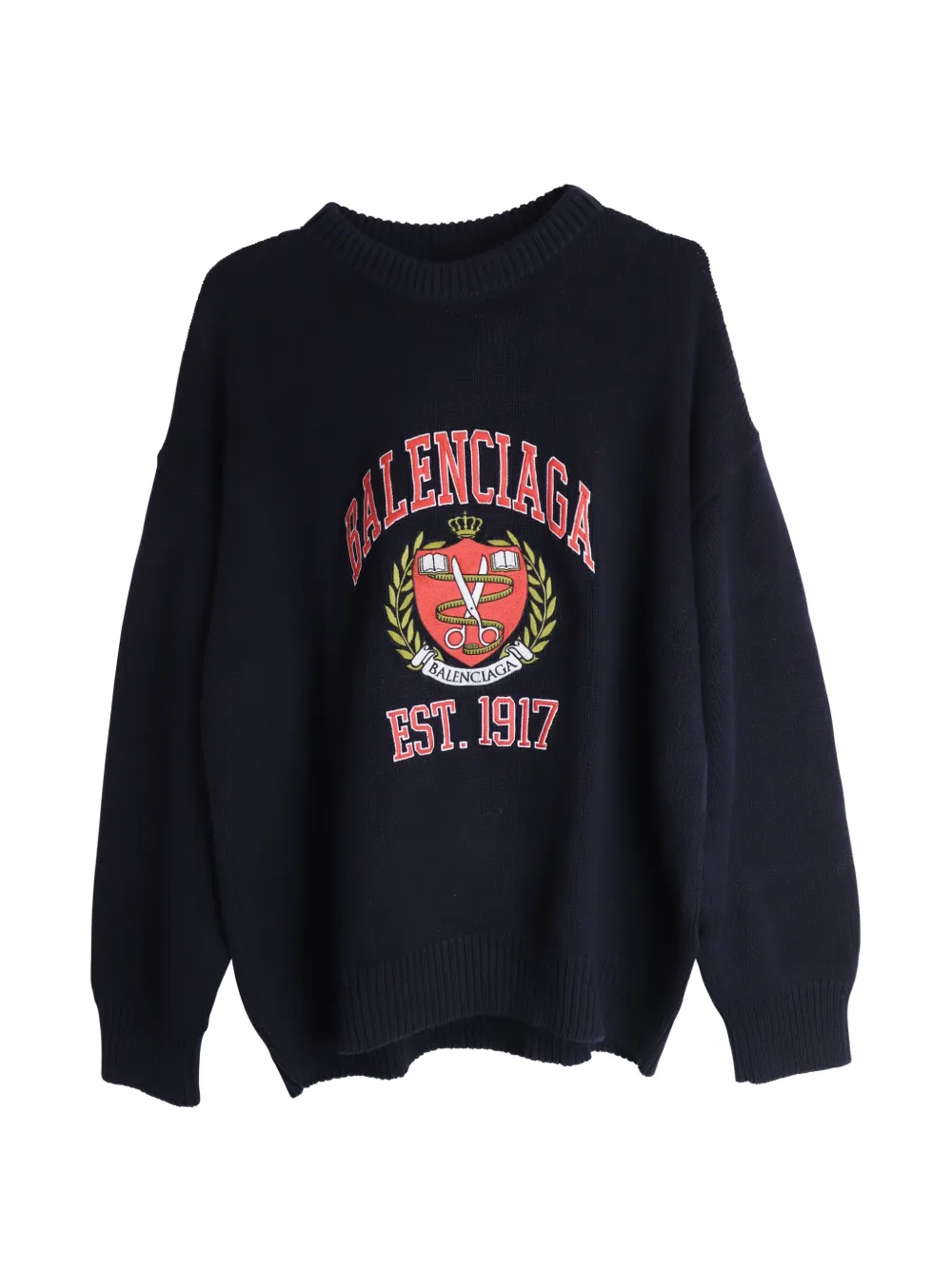 Balenciaga Pre-Owned College Logo oversized sweater - Schwarz
