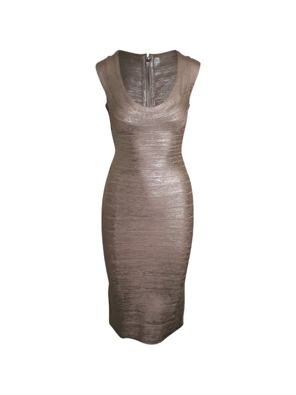 bodycon dress herve leger Hervé Léger Pre-Owned scoop-neck Bandage | Pink Size:Handmade Size back zip for a Color:black linen=Black The mixed floral prints