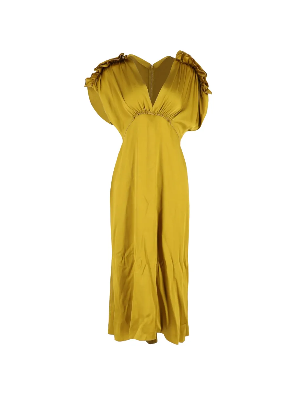 Victoria Beckham ruffle-detail midi dress - Yellow