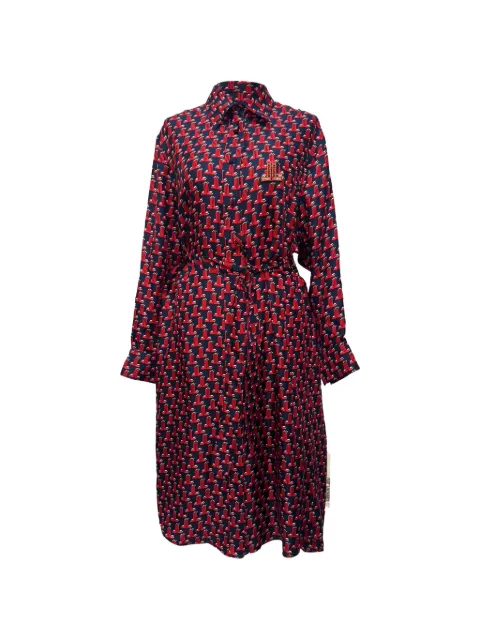 Lanvin Pre-Owned Embellished printed shirt midi dress