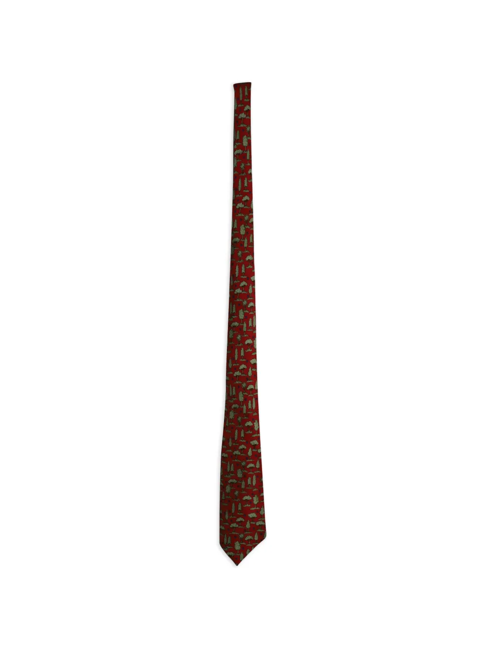 Hermès Pre-Owned Trees-print silk tie - Rot