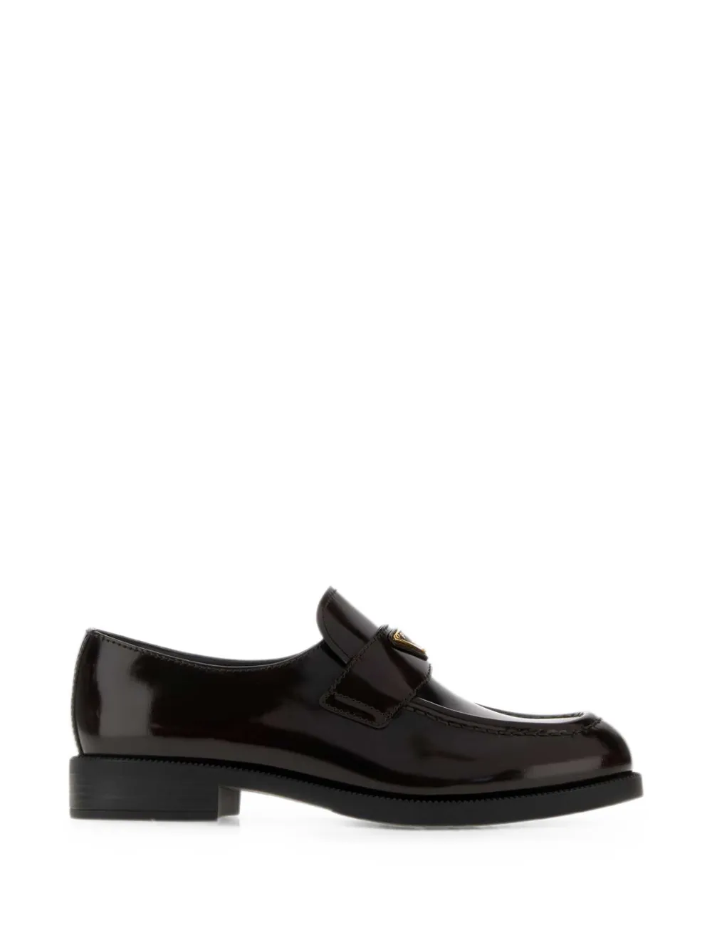 Prada logo-plaque leather loafers - Nero