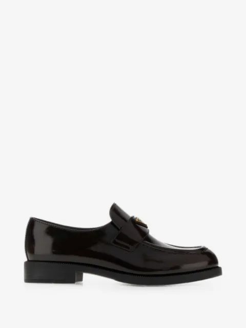 Prada logo-plaque leather loafers