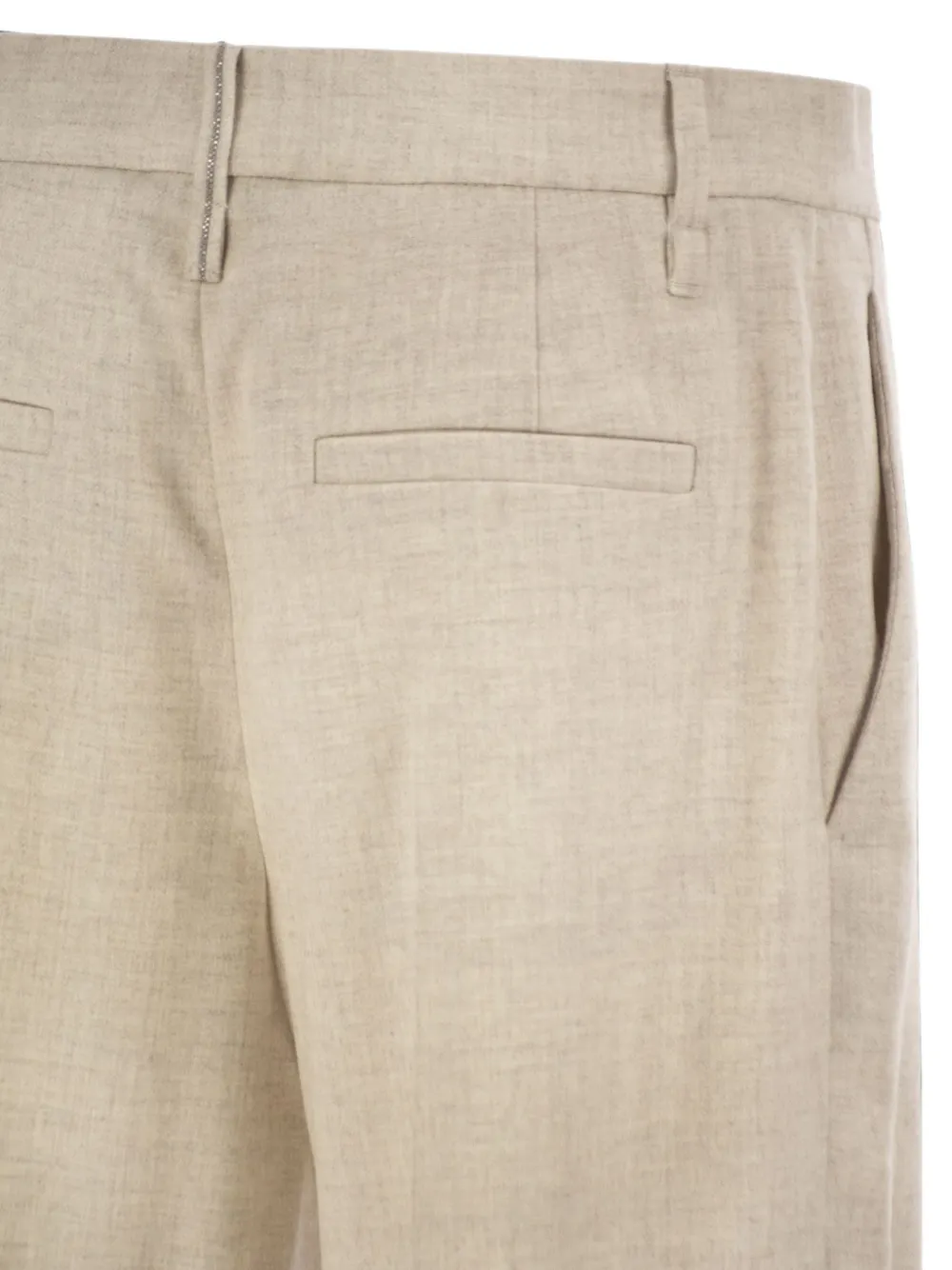Brunello Cucinelli Pantalon met omgeslagen zoom Beige