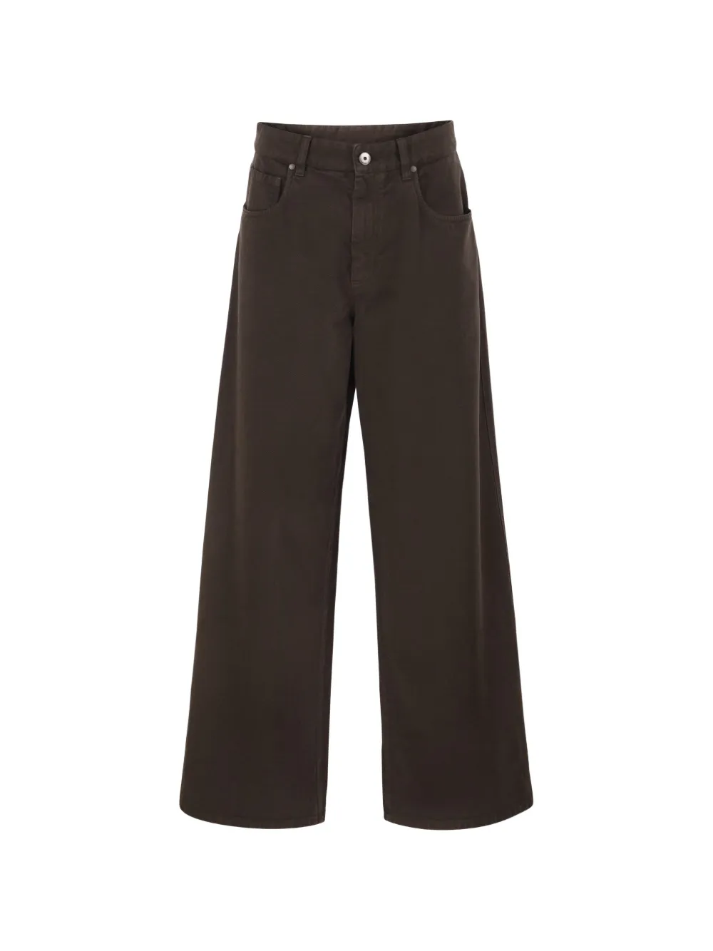 Brunello Cucinelli monile-embellished garment-dyed jeans - Brown