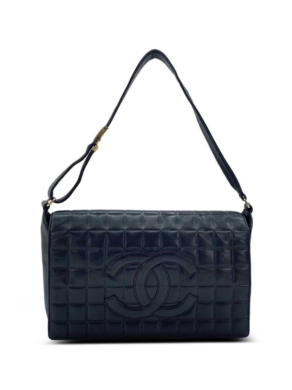 CHANEL Pre-Owned 1996-1997 Choco Bar Interlocking CC shoulder bag - Black