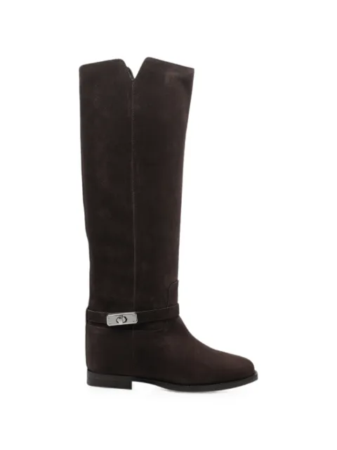 Via Roma 15 padlock suede boots