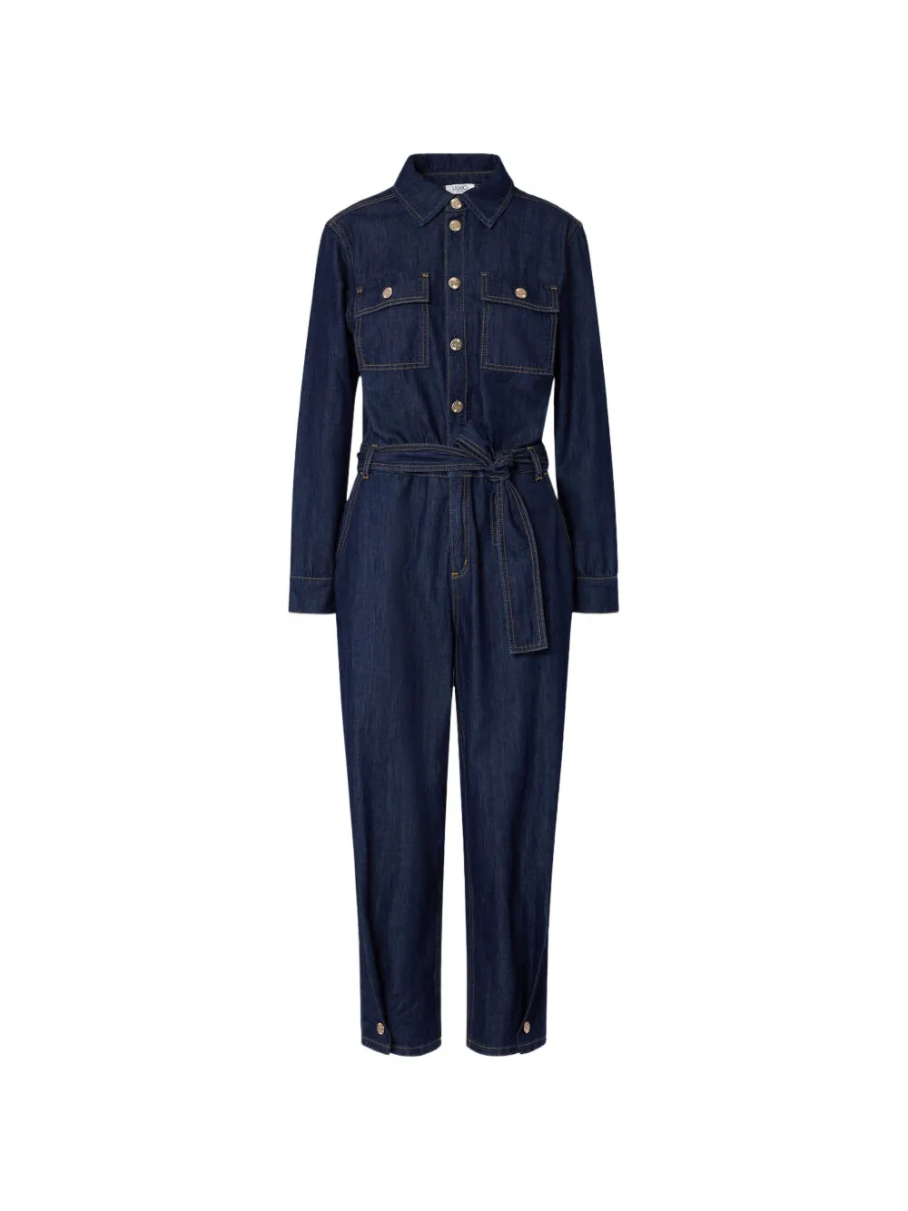 LIU JO belted button-front jumpsuit - Blau