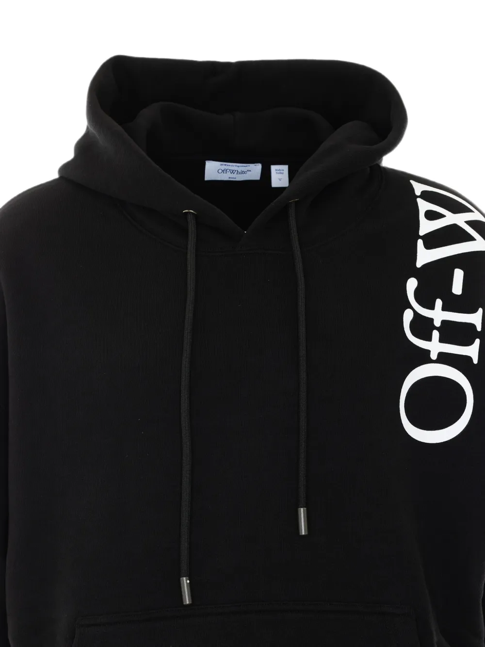 Off-White Hoodie met logoprint en trekkoord Zwart