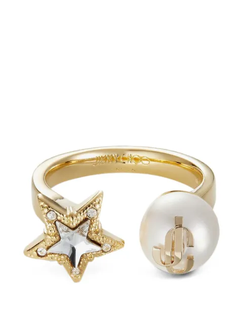 Jimmy Choo anillo con perla y estrella