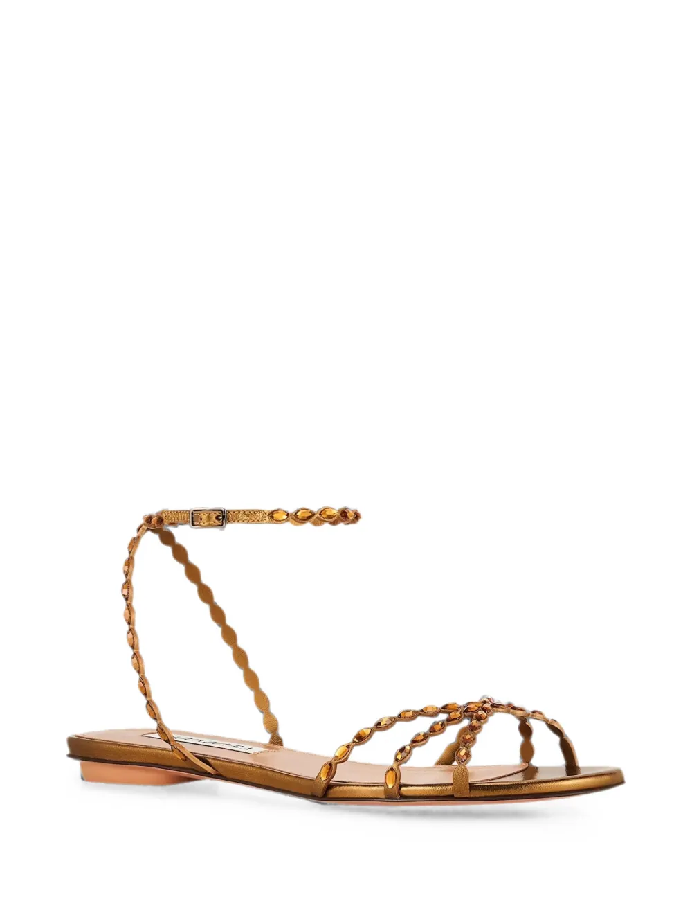 Aquazzura Love Struck crystal-embellished sandals Goud