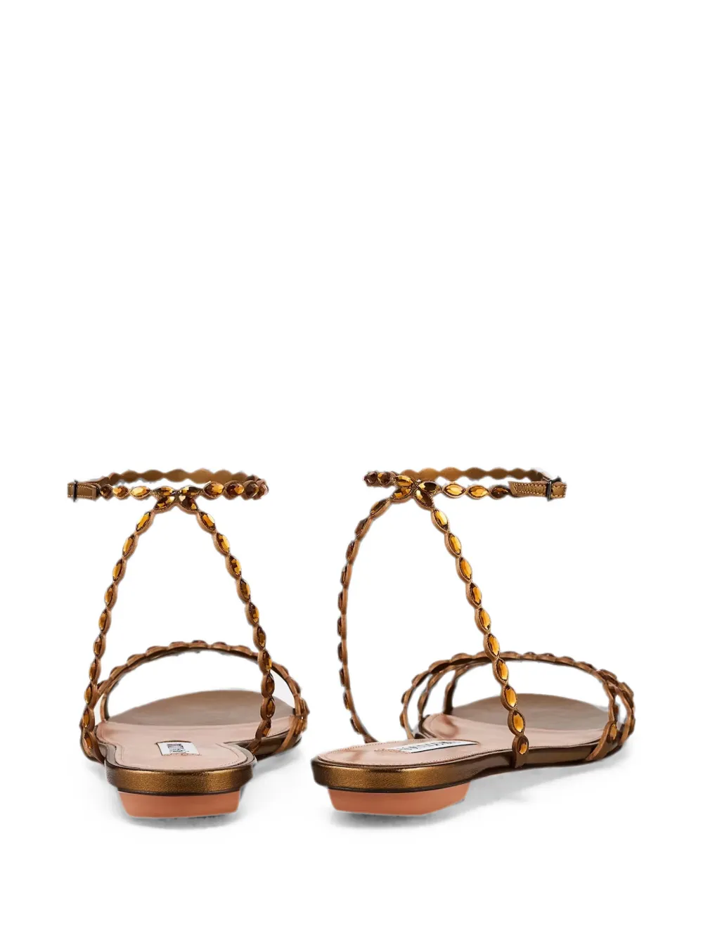 Aquazzura Love Struck crystal-embellished sandals Goud