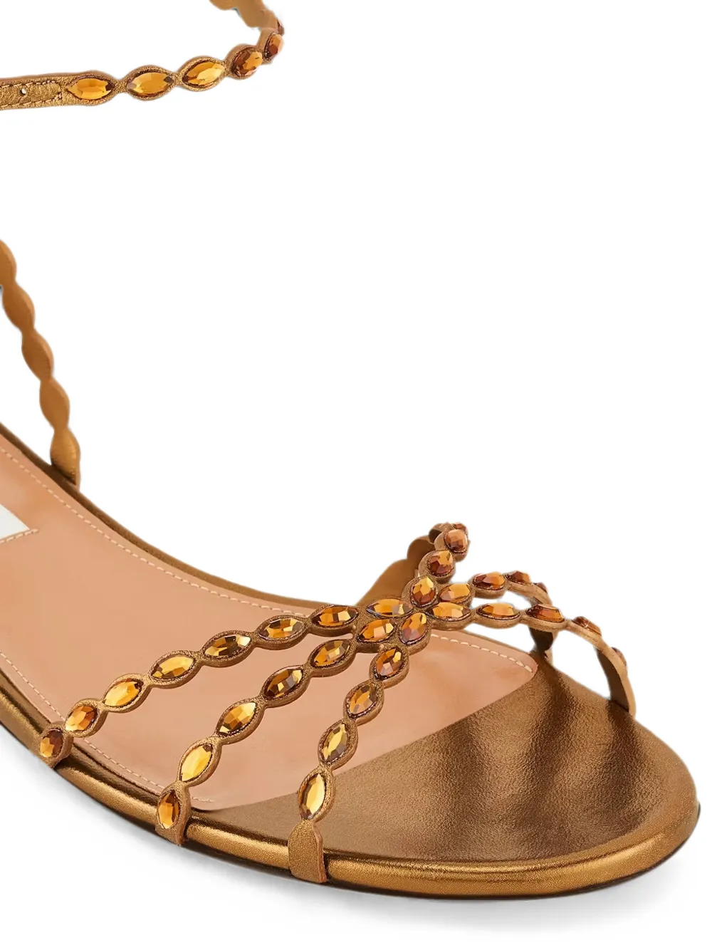 Aquazzura Love Struck crystal-embellished sandals Goud