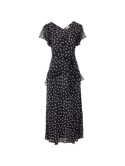 Rixo Evie Bohemia polka dot silk maxi dress