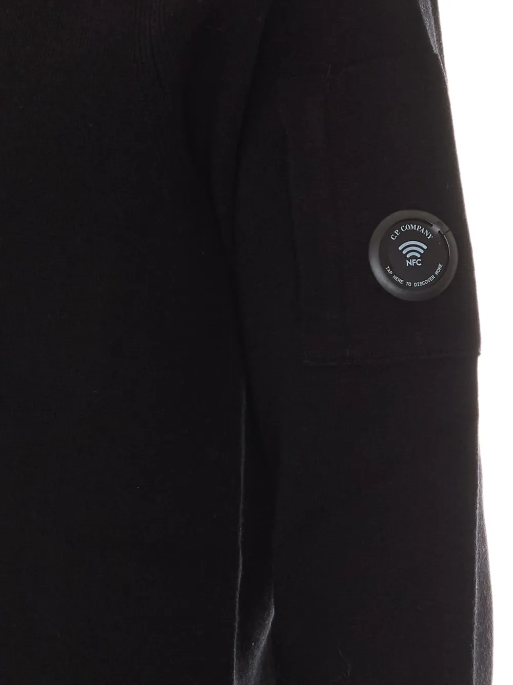 C.P. Company Gebreide hoodie met Lens-detail Zwart