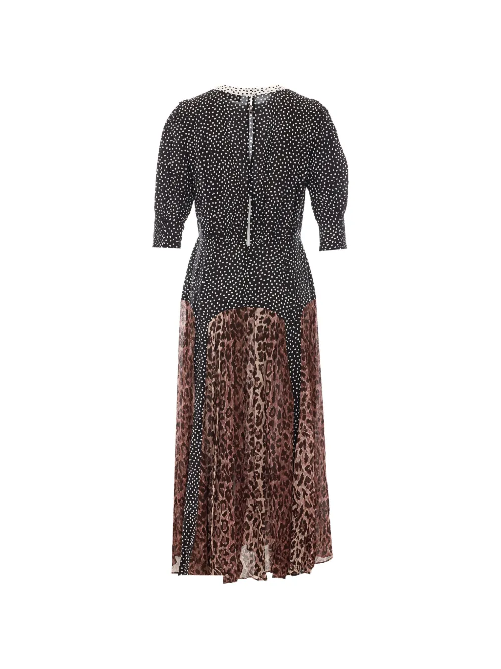 Rixo maxi-dress met luipaardprint en stippen Zwart