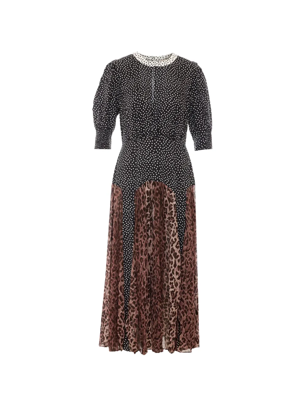 Rixo leopard-print polka-dot maxi dress