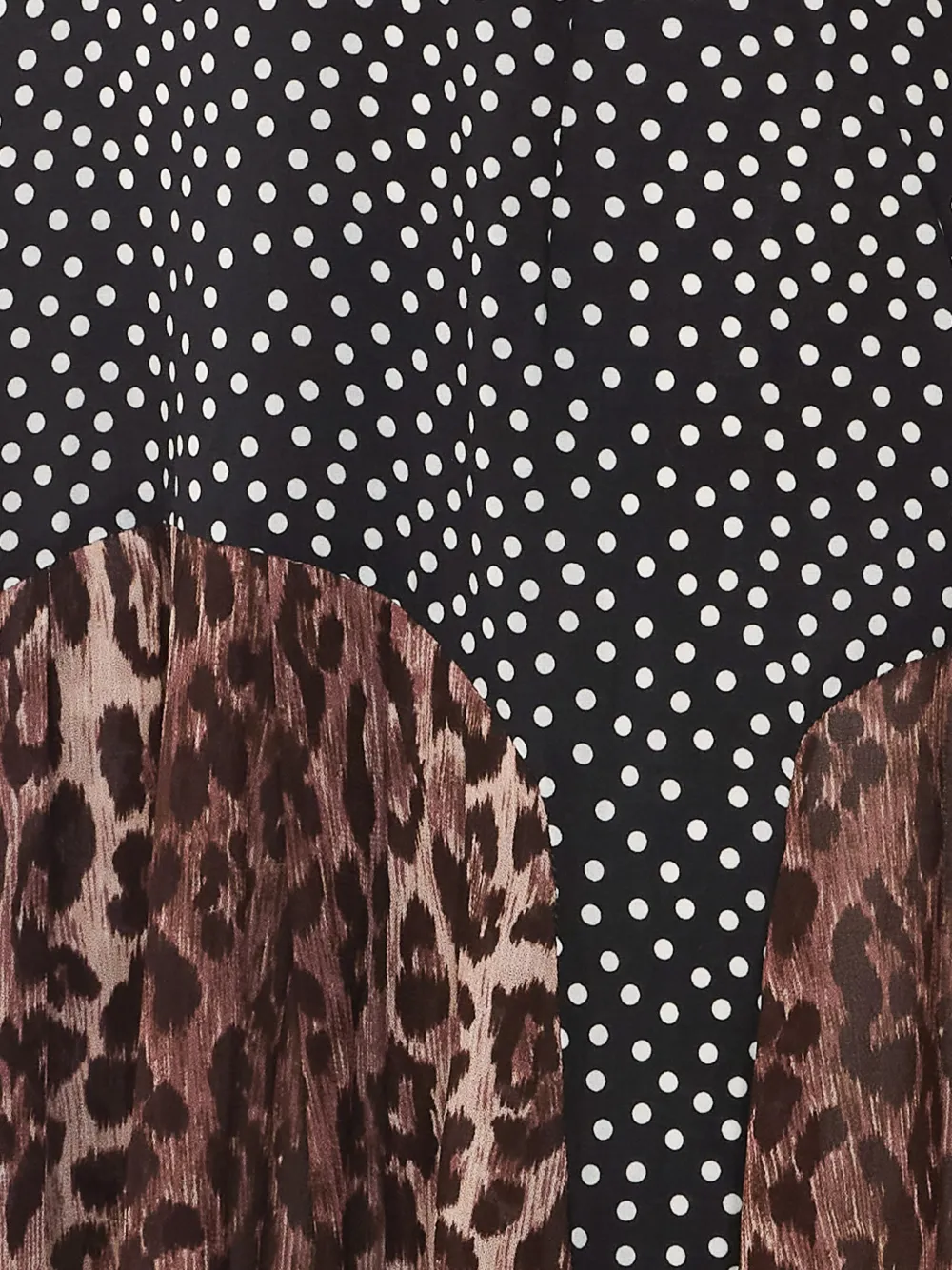 Rixo maxi-dress met luipaardprint en stippen Zwart