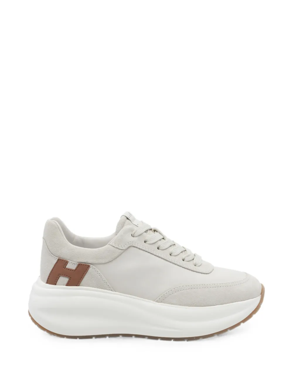 Hogan logo-patch platform sneakers Beige