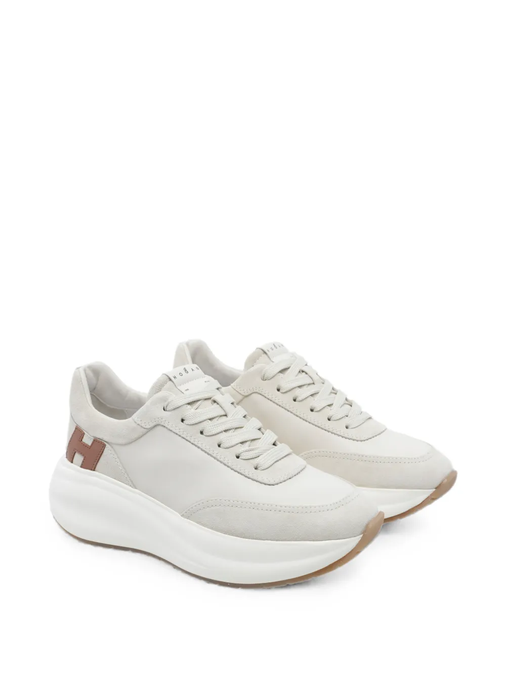 Hogan logo-patch platform sneakers Beige