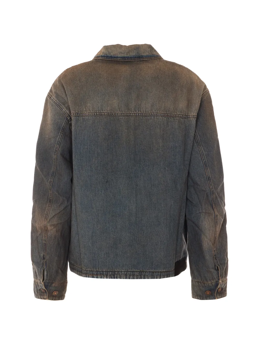 AMIRI Lea Bones denim jack met rits Blauw
