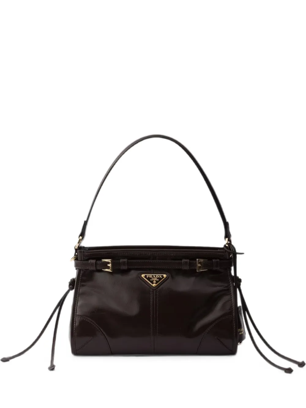 Prada Borsa a spalla Bonnie in pelle con fibbia - Marrone