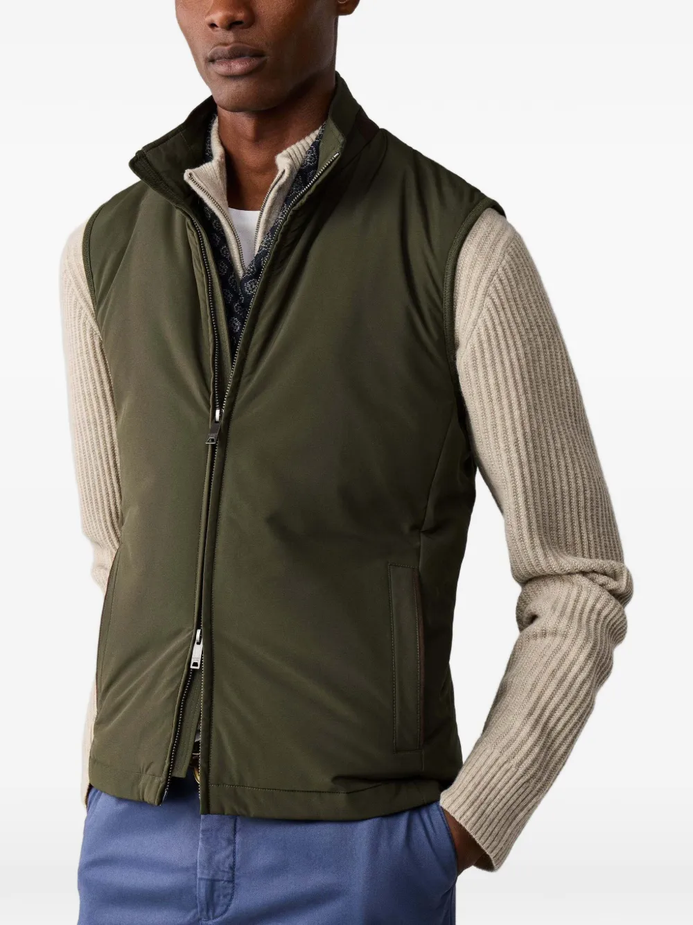 Hackett London Windsor bodywarmer met vlakken Groen